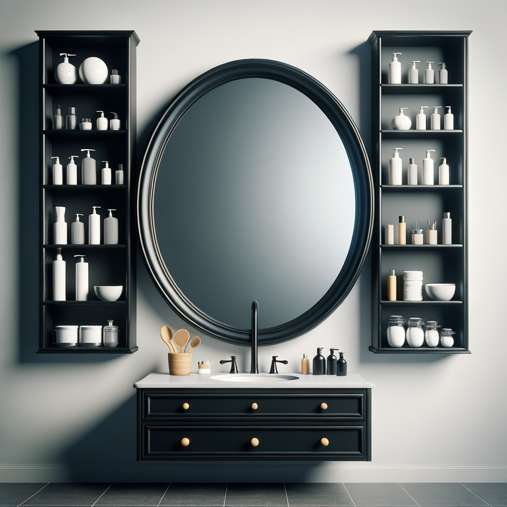 Espejos de almacenamiento oculto en baño moderno