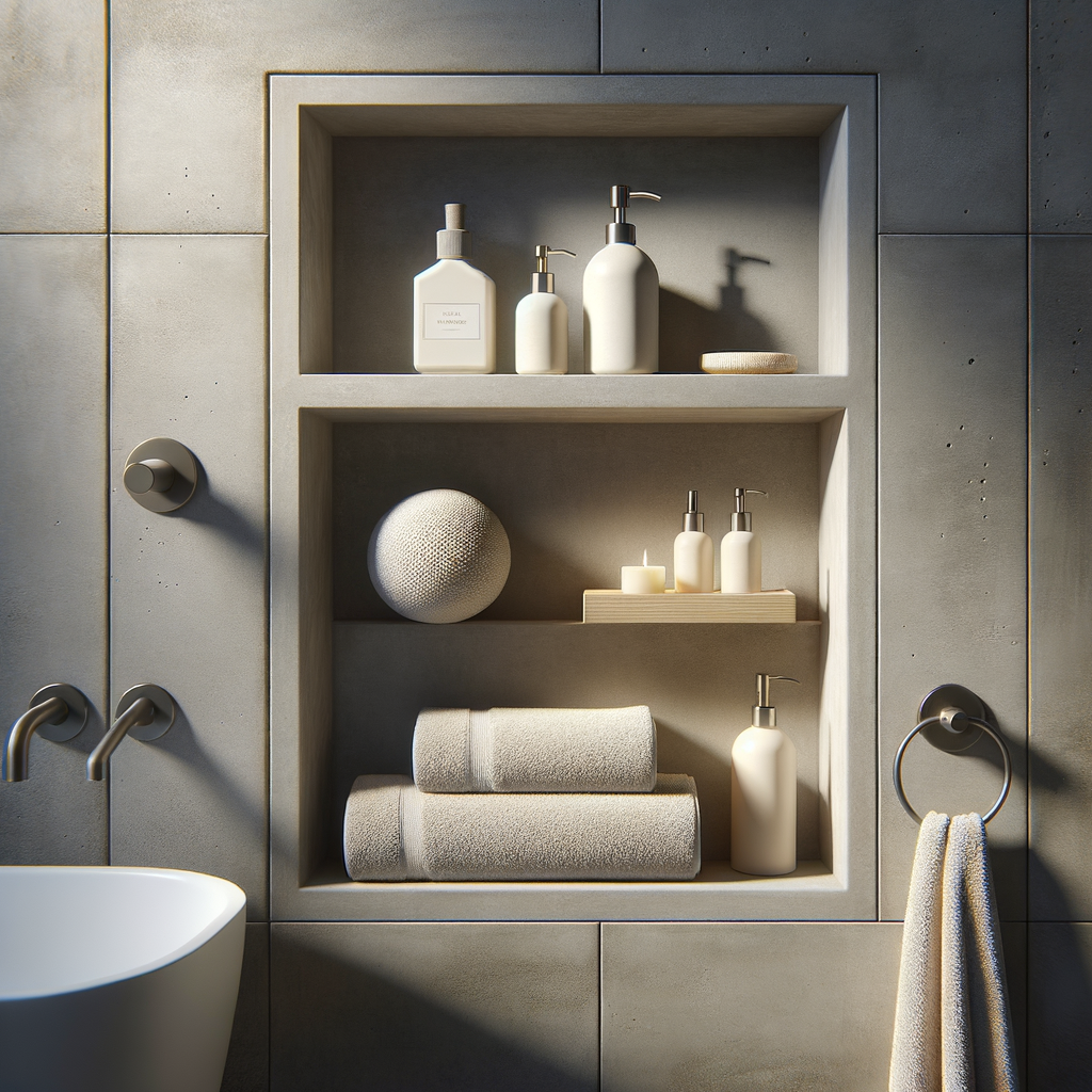 Hornacinas variadas en baño para almacenamiento