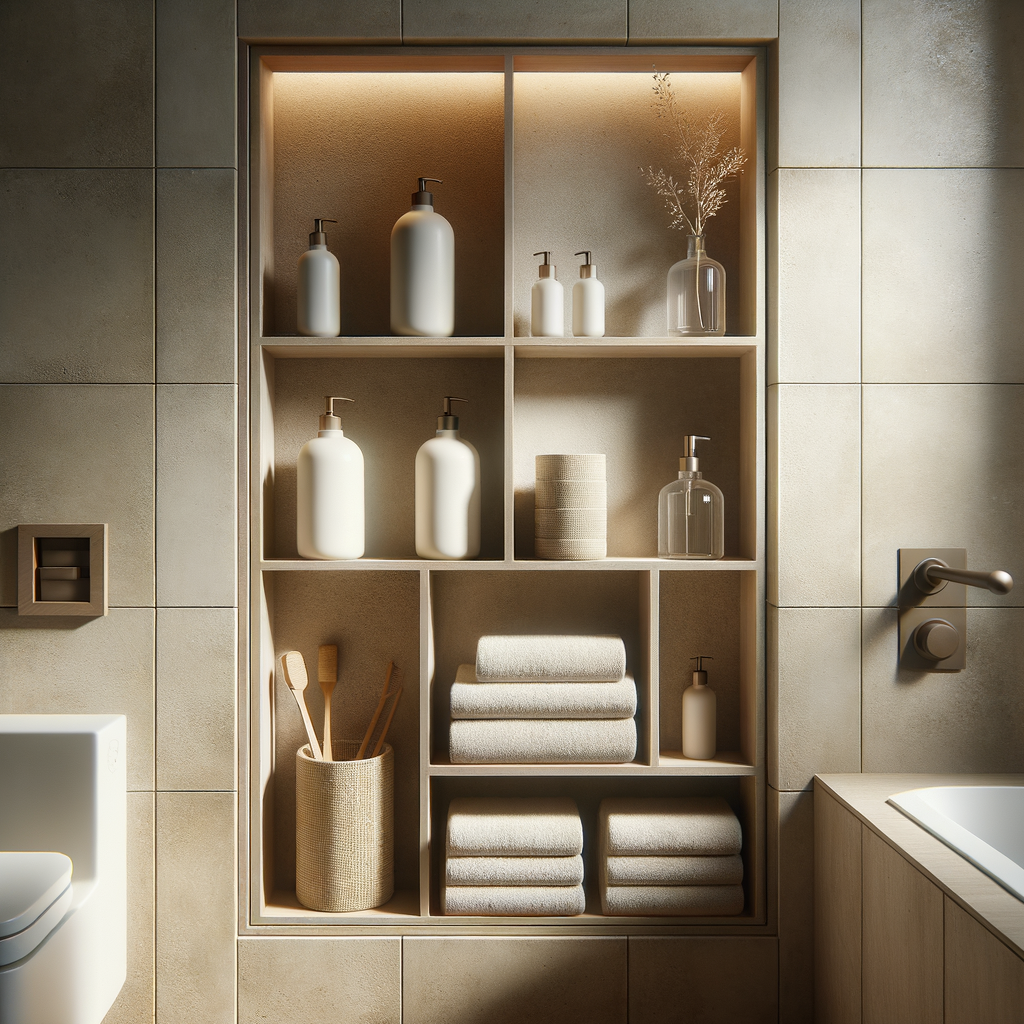 Imagen de un baño con hornacinas integradas