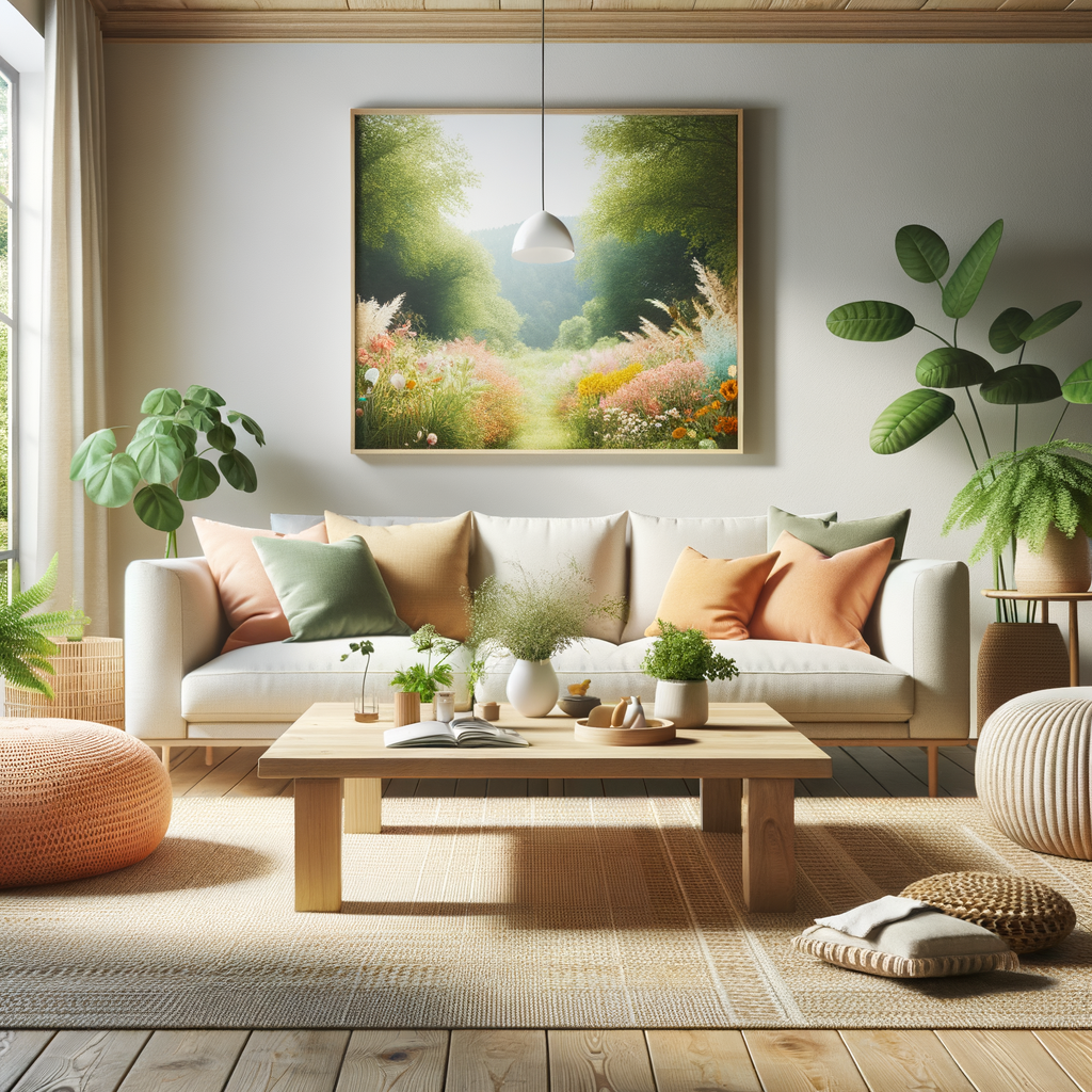 Ejemplo de plantas de interior en salón estilo natural