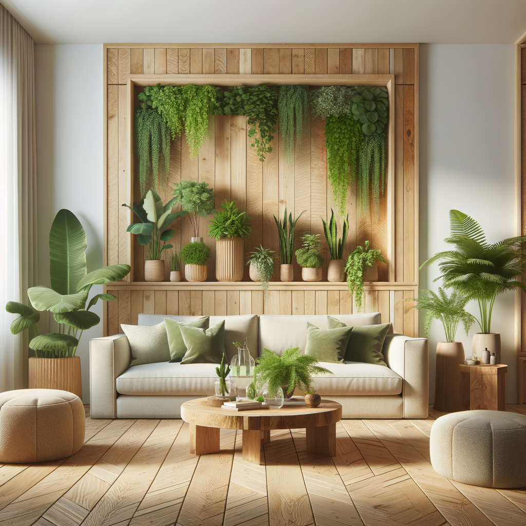 Imagen de salón decorado siguiendo tendencias naturales 2024