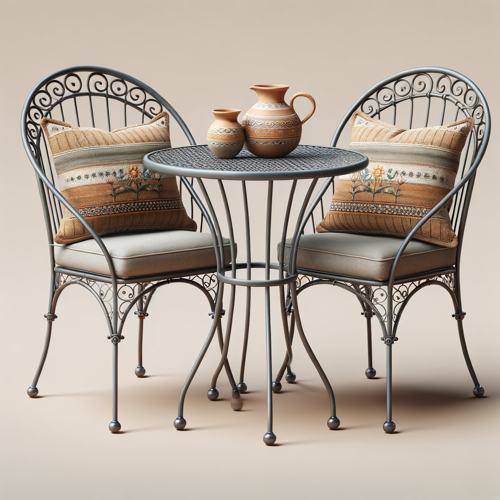 Elegante set de mesa y sillas para el exterior