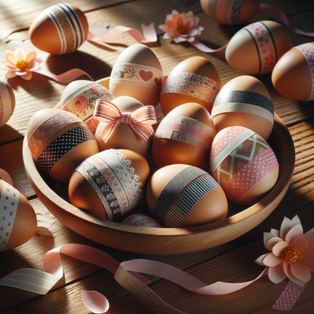 Materiales para decorar huevos de Pascua con Washi Tape