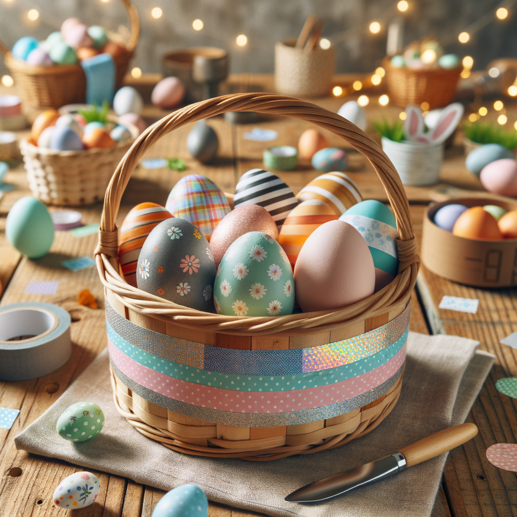 Huevos de Pascua decorados con técnica Washi Tape