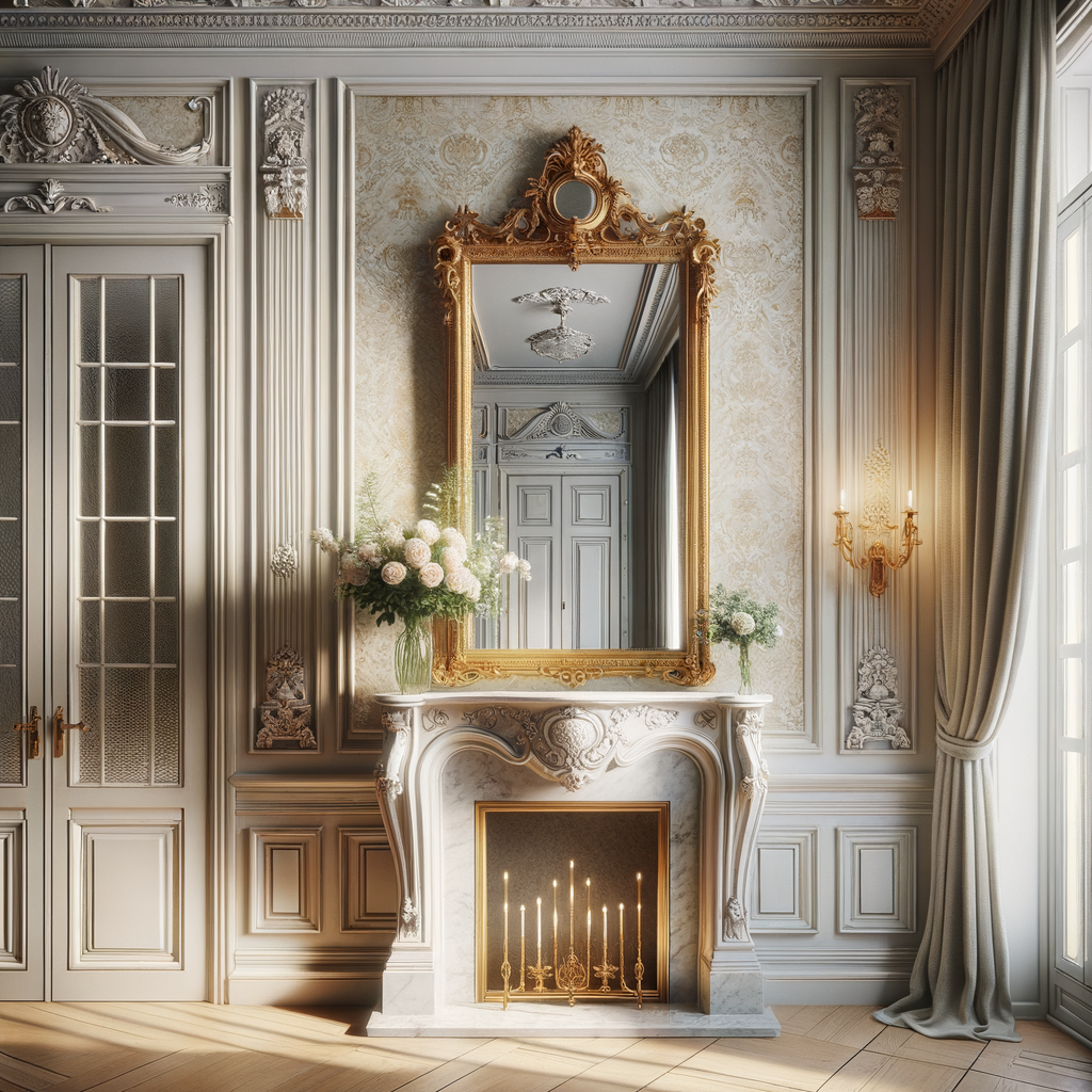 Muebles elegantes de estilo francés en sala de estar