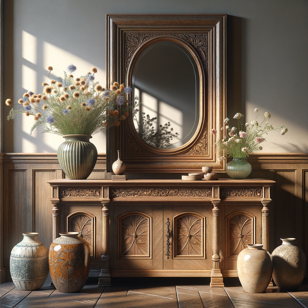 Decoración con encanto: Consolas rústicas en un hogar elegante