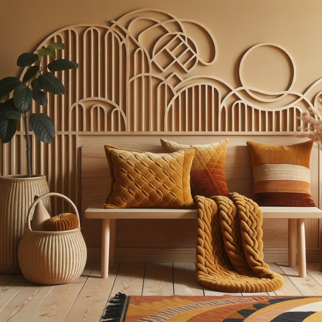 Muebles con formas orgánicas en minimalismo cálido