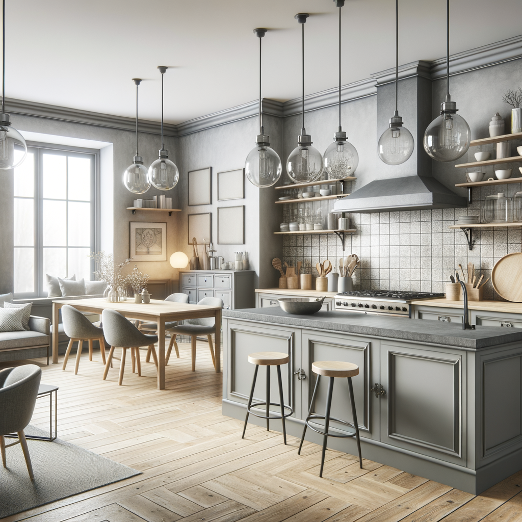 Encimera gris combinada perfectamente con estilos de cocina modernos