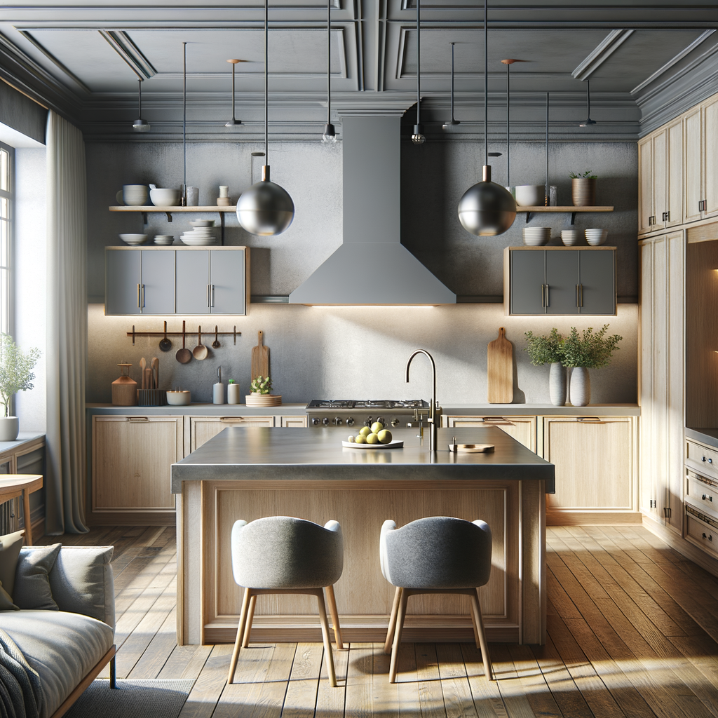 Encimera gris aportando elegancia y practicidad a la cocina