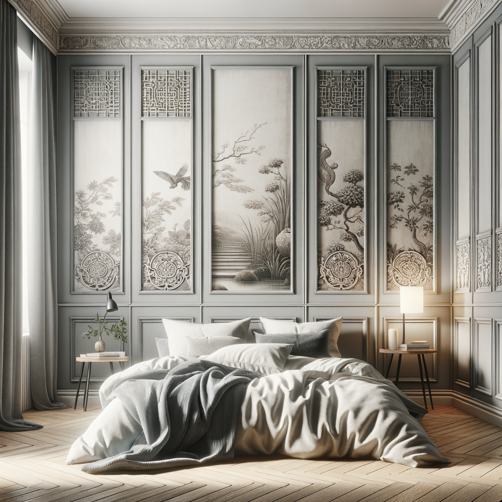 Inspiración de decoración de pared de dormitorio sin cabecero