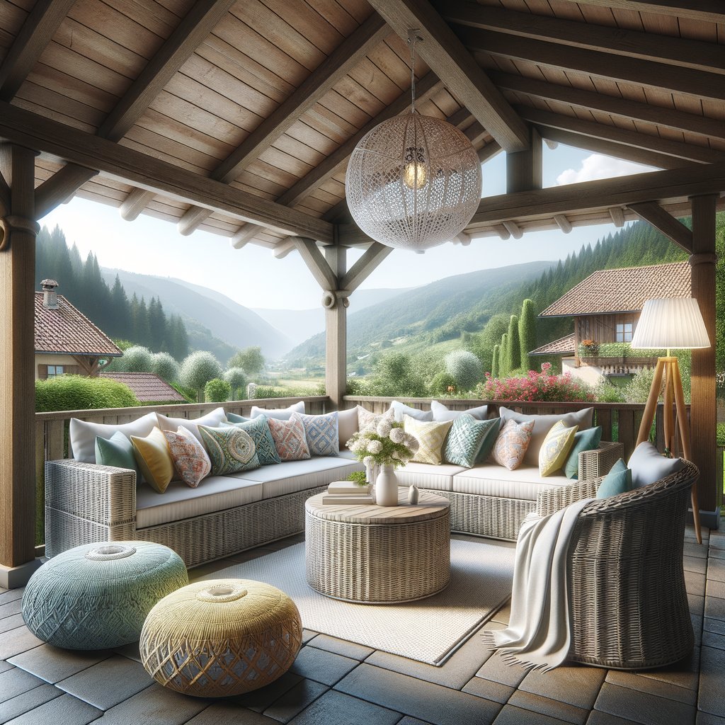 Terraza exterior con elementos naturales