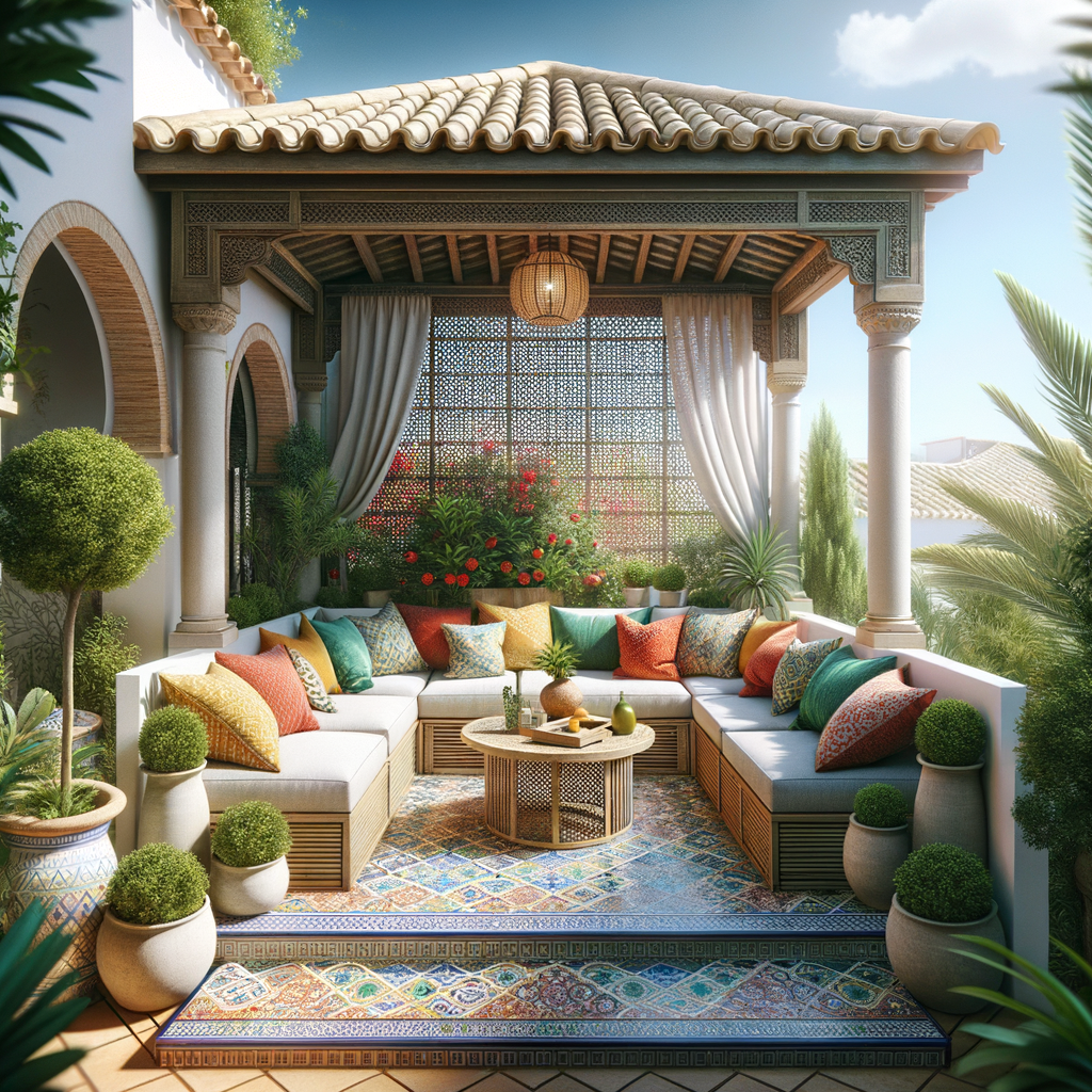 Decoración temática en una terraza exterior