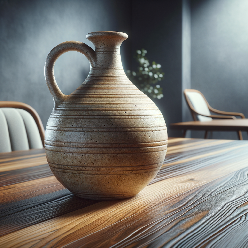 Detalle íntimo de cerámica vintage en decoración moderna