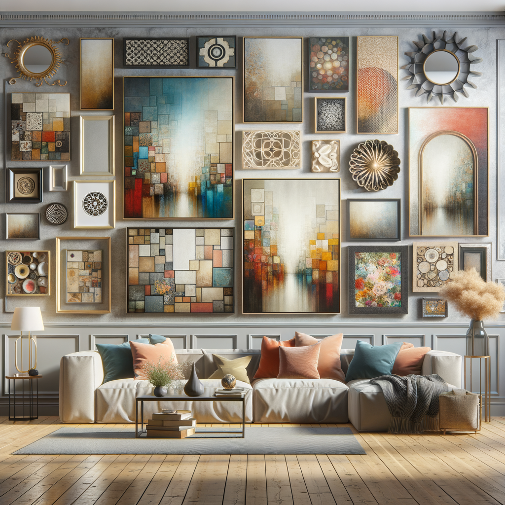 Elección estratégica del arte para la decoración de la pared del sofá