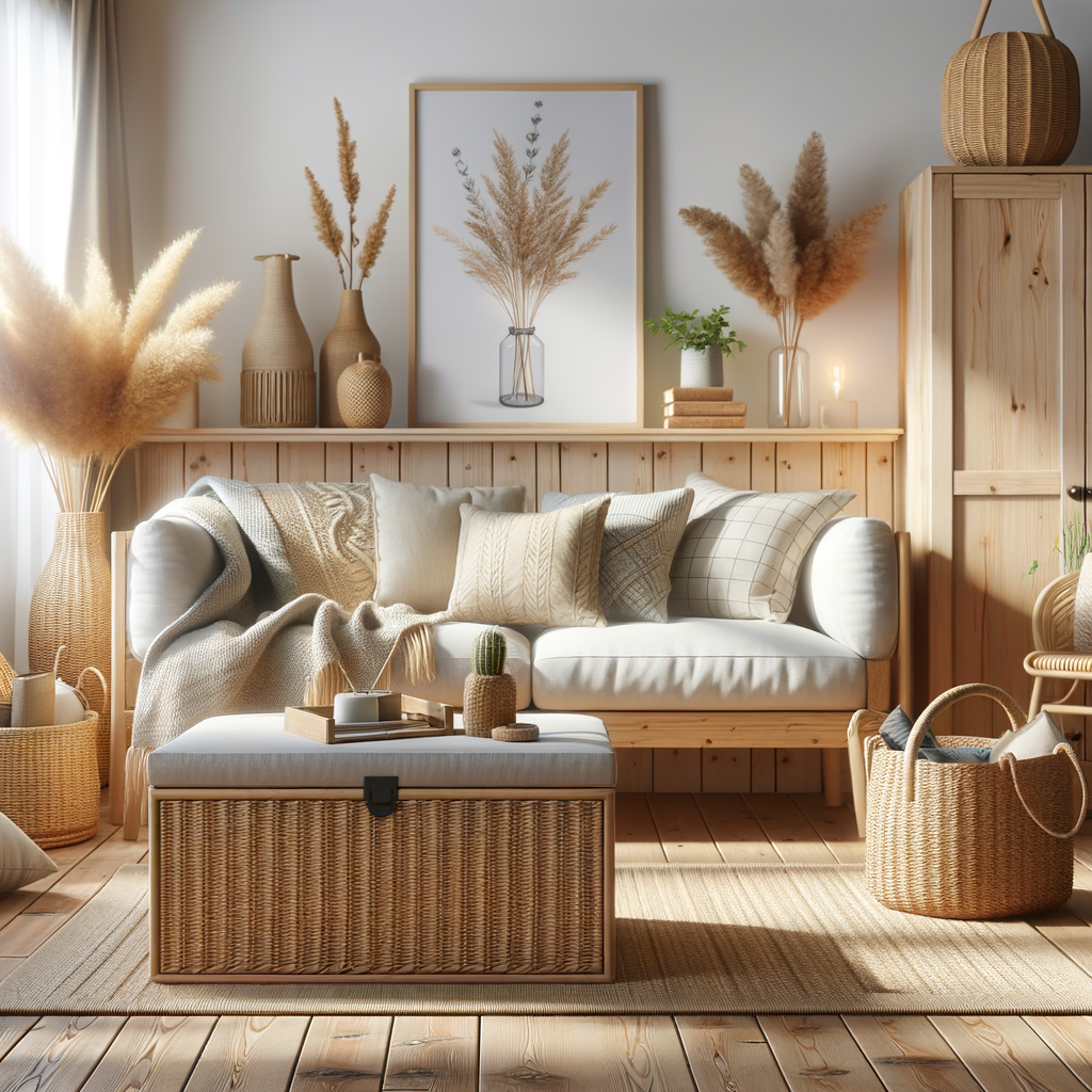 Decoración con elementos de fibra natural