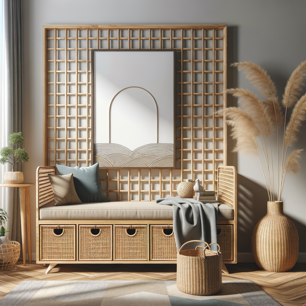 Ambiente decorado con muebles versátiles y fibra natural