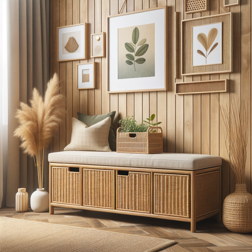 Imagén destacada de decoración con muebles versátiles y fibra natural