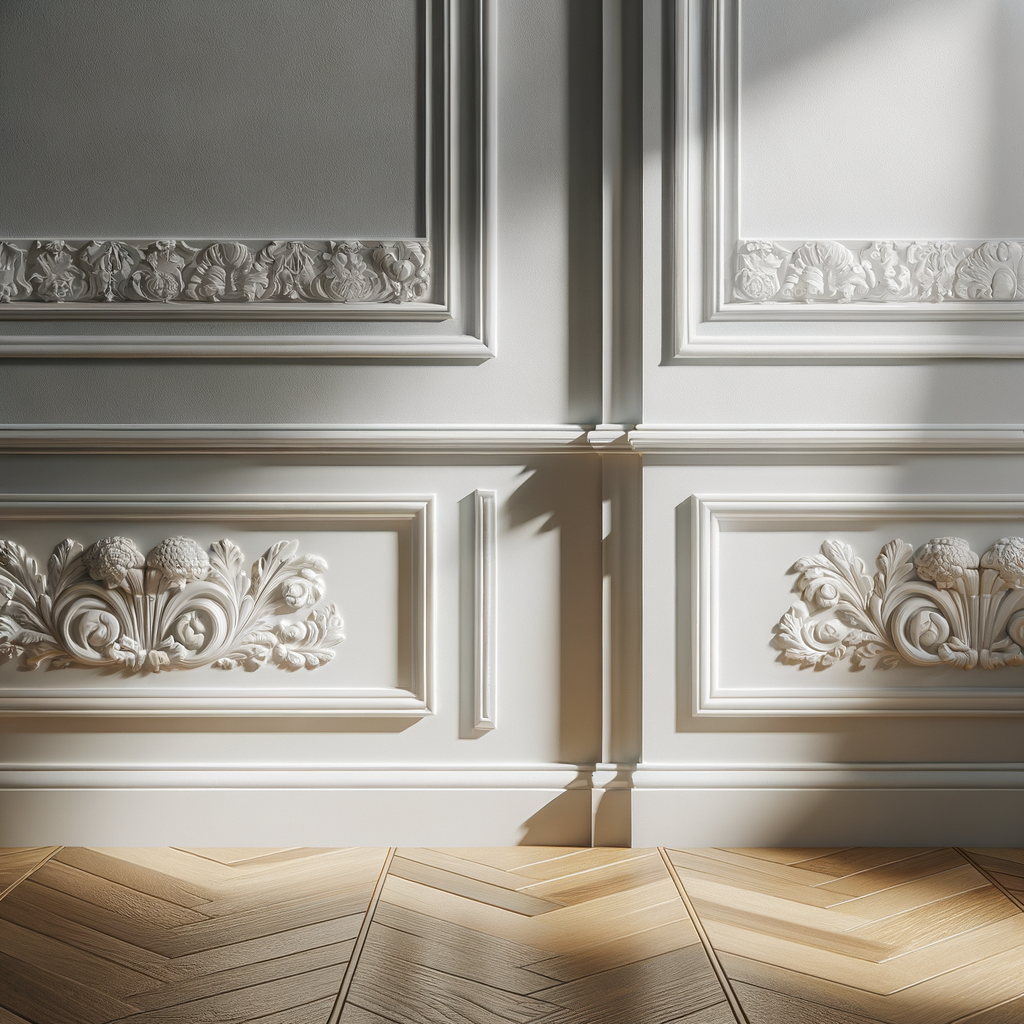 Ejemplo de elegantes molduras en decoración de interiores