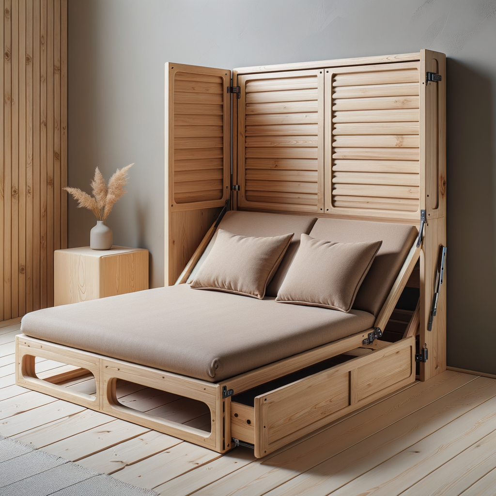Imagen de un canapé abatible elegante adaptado a la decoración del hogar