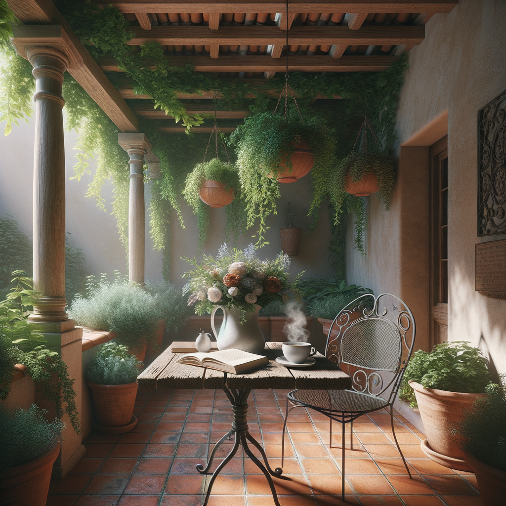 Distintas plantas en macetas decorando una terraza
