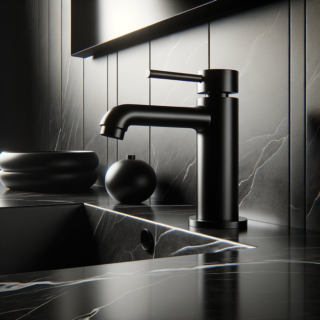 Elegancia atemporal en el baño con mármol negro