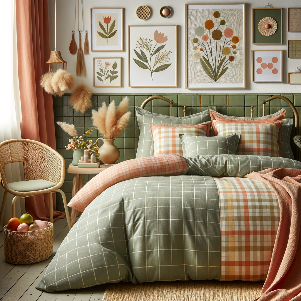 Elegante dormitorio con tendencias de color del 2024