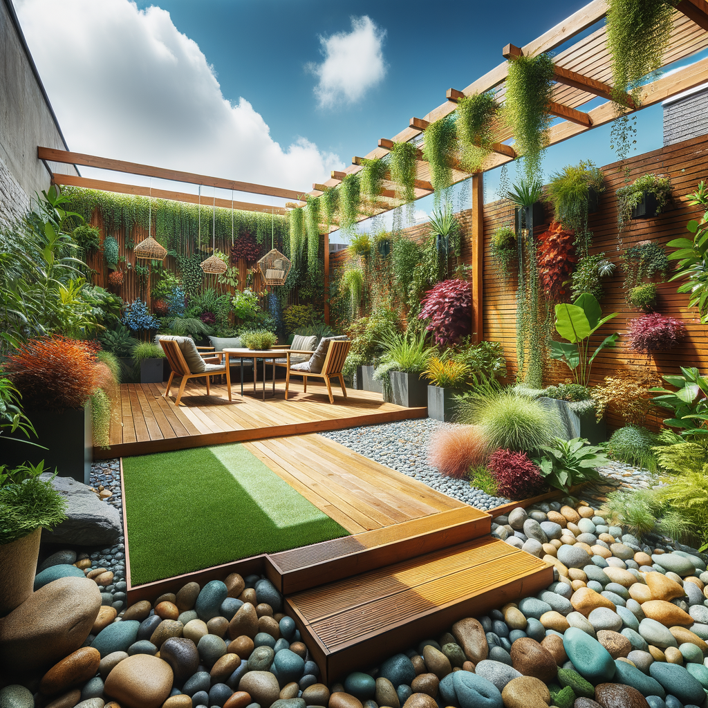 Imagen de patio transformado sin césped con ideas creativas