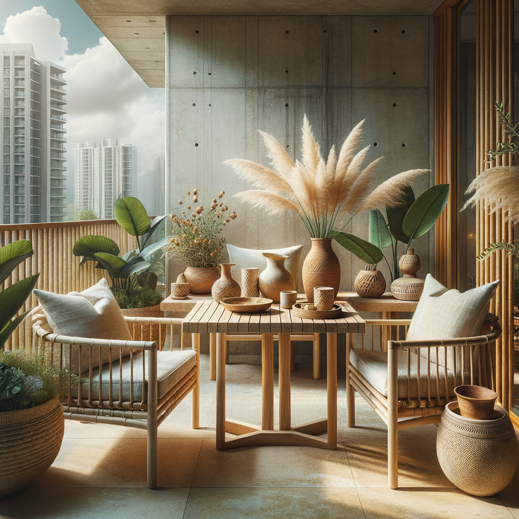 Terraza decorada con estilo natural